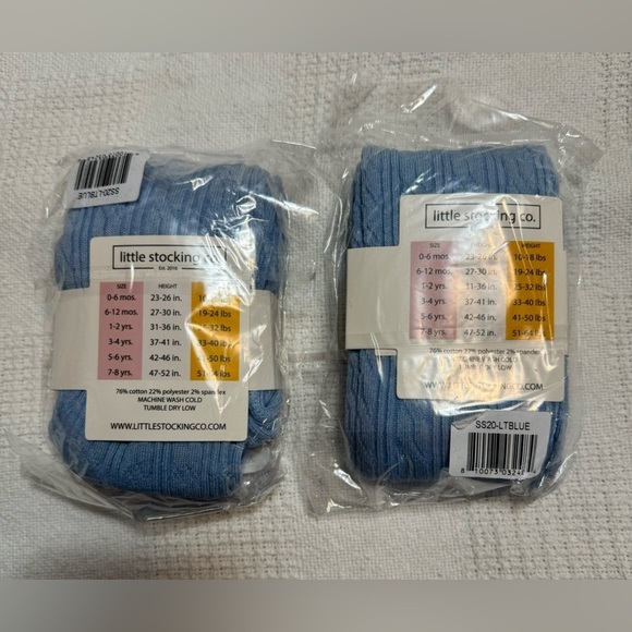 Little Stocking Co. Footless Tights - Light Blue 2 pairs - Picture 3 of 3